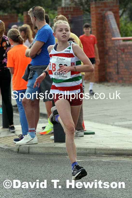Girls under-15s 2021 Northern 6 and 4 Stage and Young Athletes Road Relays, Redcar. Photo: David T. Hewitson/Sports for All Pics